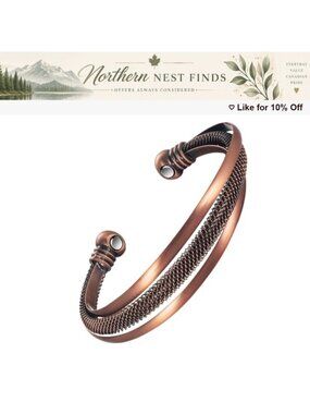 Copper Magnetic Bracelet for Women 3500 Gauss Detox Jewelry Adjustable